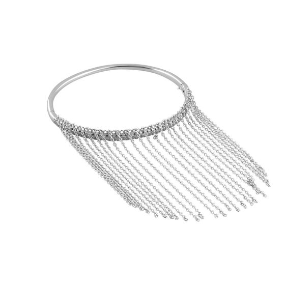 Silver bracelet with phianites