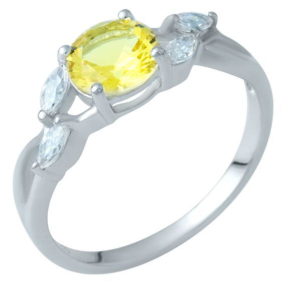 Silver ring with a 1.668 ct nano citrine