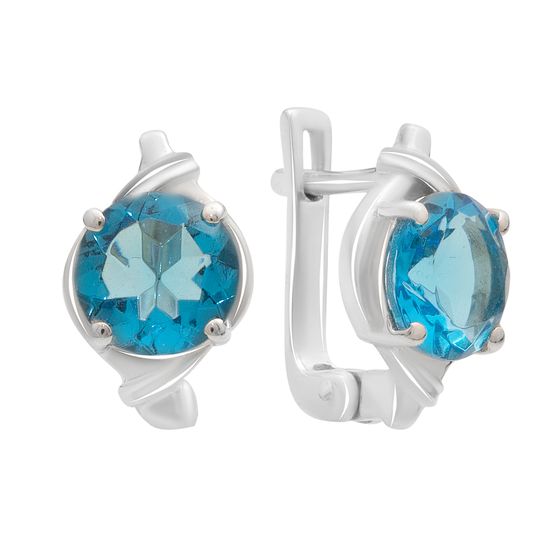 Silver earrings with topaz
