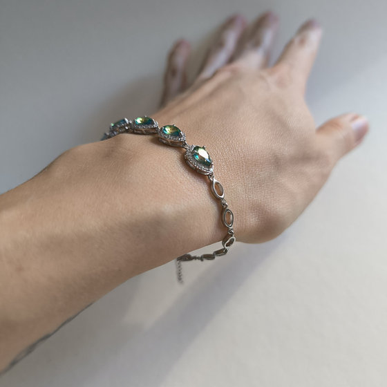 Срібний браслет з містичним топазом 4.008ct