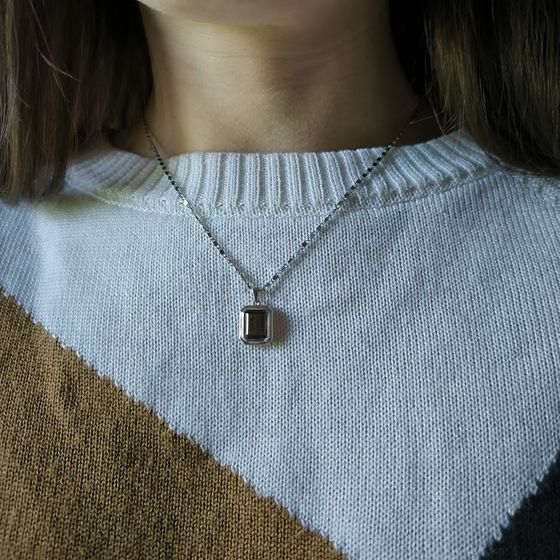 Серебряная подвеска с раухтопазом (дымчатым кварцем) 2.988ct
