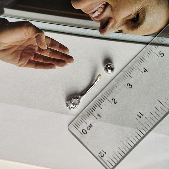 Серебряный пирсинг с фианитами