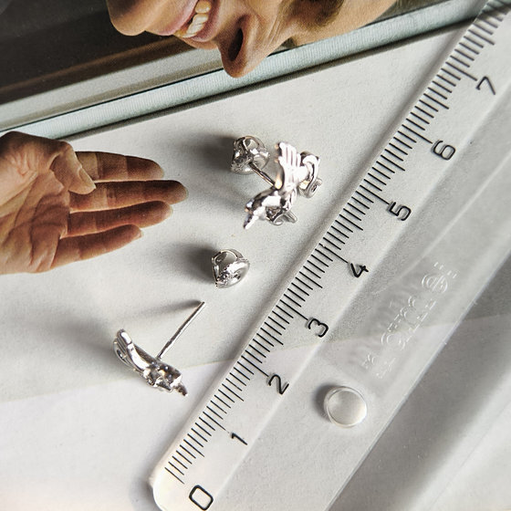 Silver earrings with Phianites