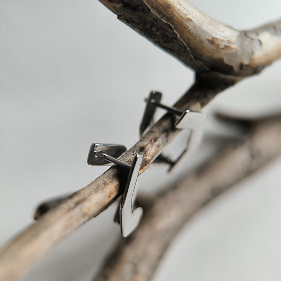 Silver earrings without stones