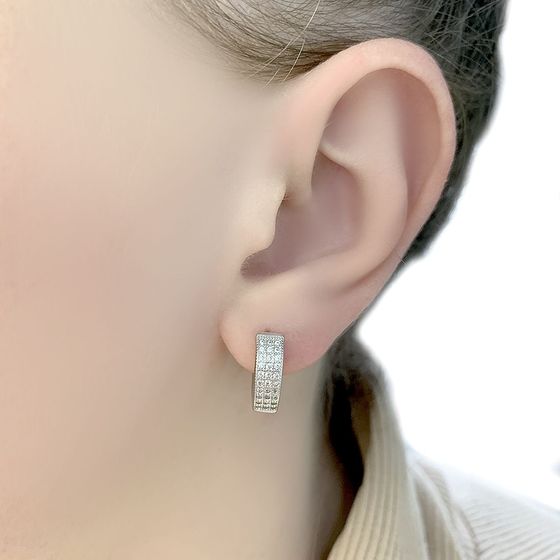 Silver Earrings with Fianites