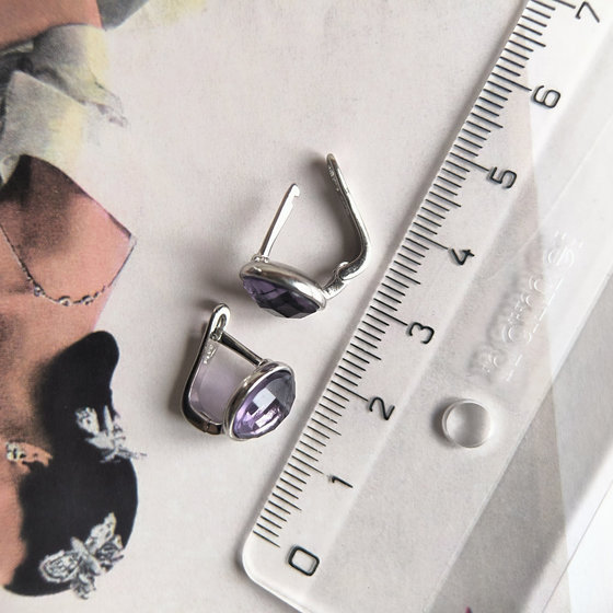 Срібні сережки з фіанітами