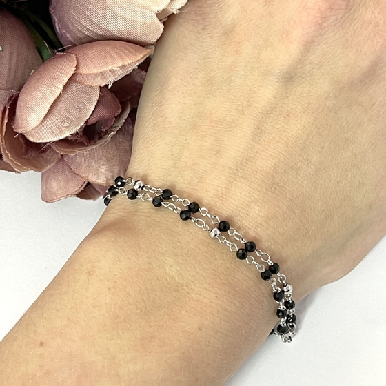 Silver bracelet with spinel