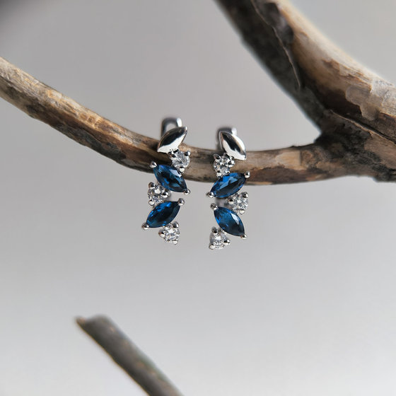 Срібні сережки з сапфіром nano 1.45ct
