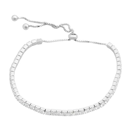 Silver bracelet with phianites