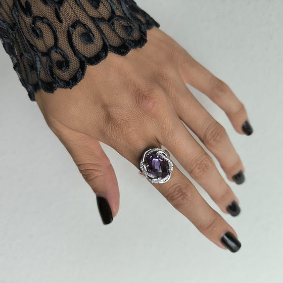 Срібна каблучка з олександритом 8.513ct