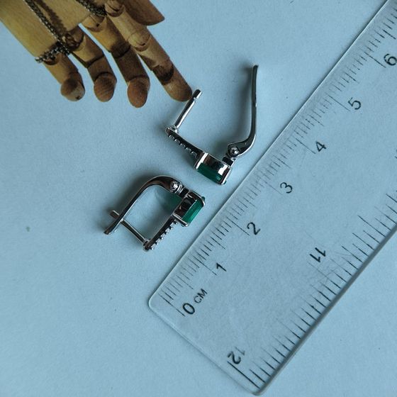 Срібні сережки з агатом 1.617ct