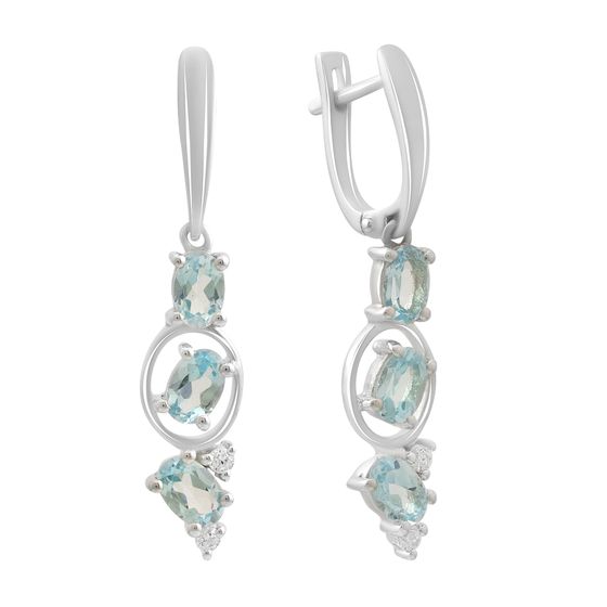 Срібні сережки з топазом 3.367ct
