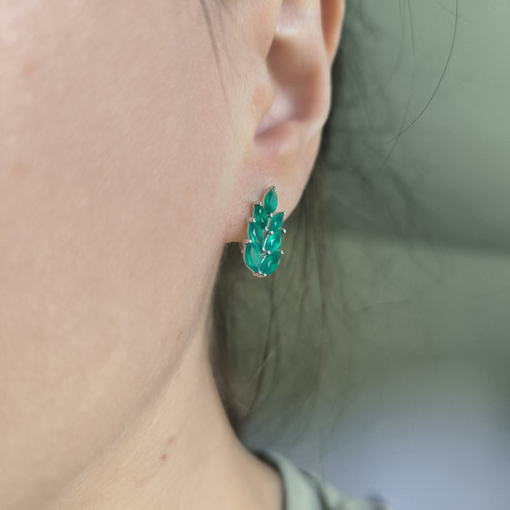 Silver Earrings with Agate (2.495 ct)