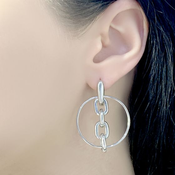 Silver earrings without stones
