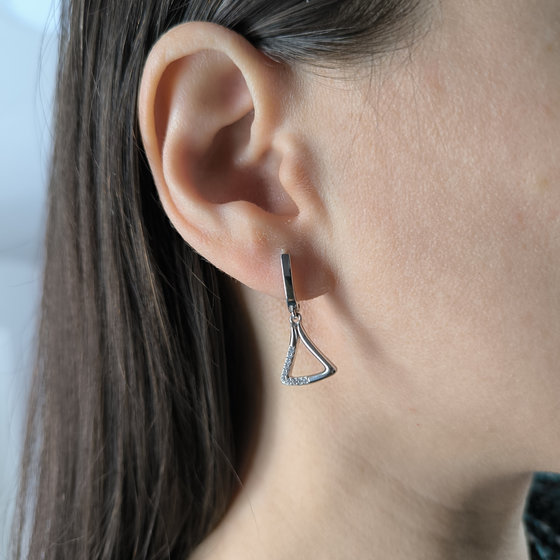 Срібні сережки з фіанітами 0.2ct