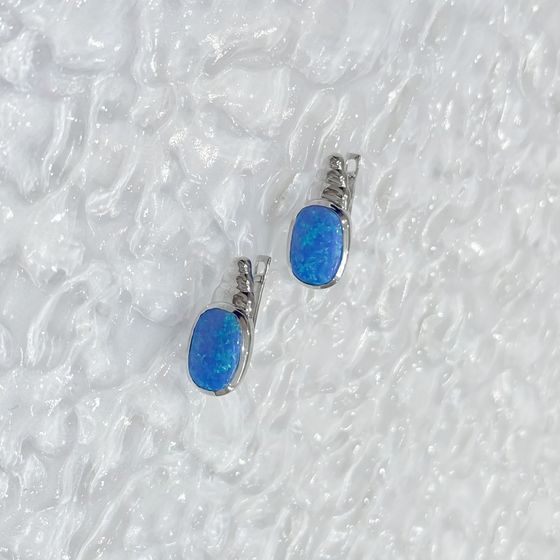 Срібні сережки з опалом 2.875ct