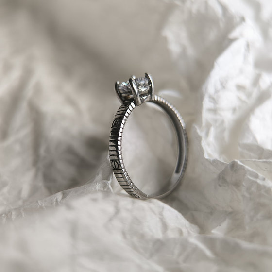 Silver ring with cubic zirconia