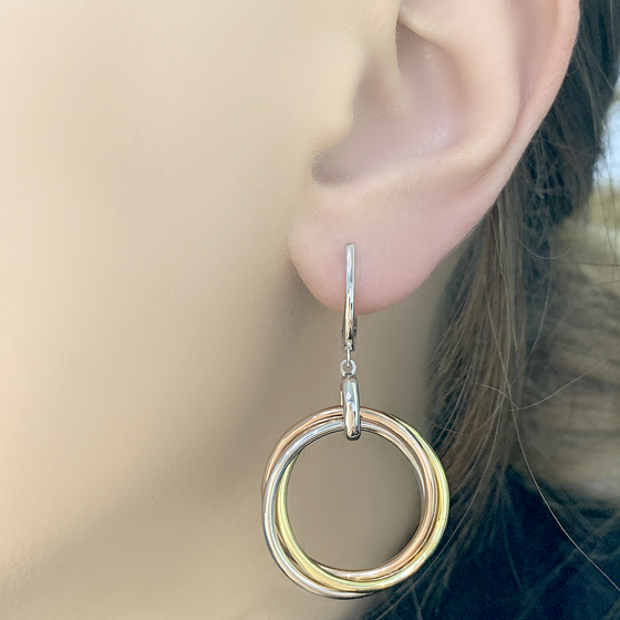 Silver earrings without stones