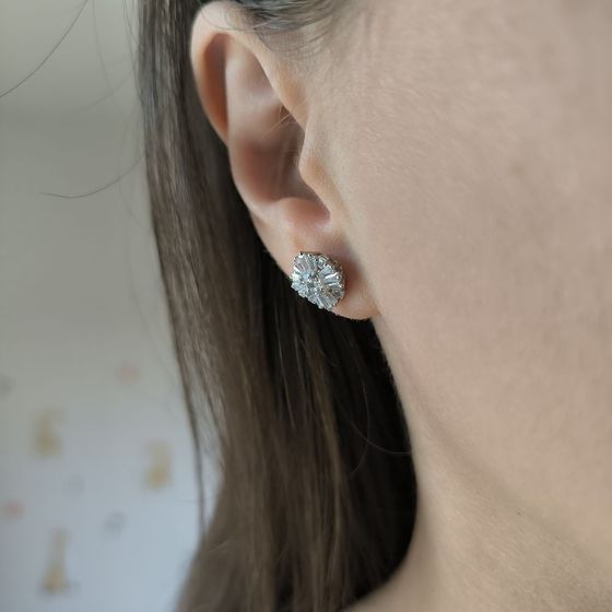 Срібні сережки з фіанітами