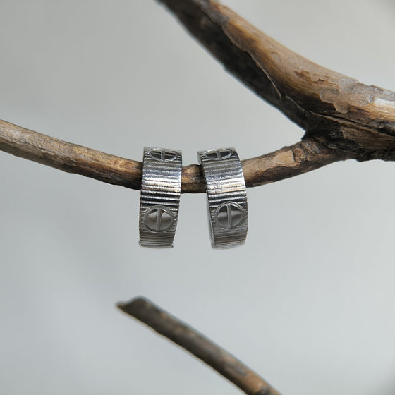 Silver earrings without stones