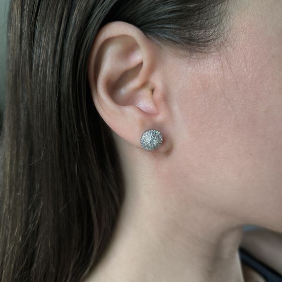 Срібні сережки з фіанітами