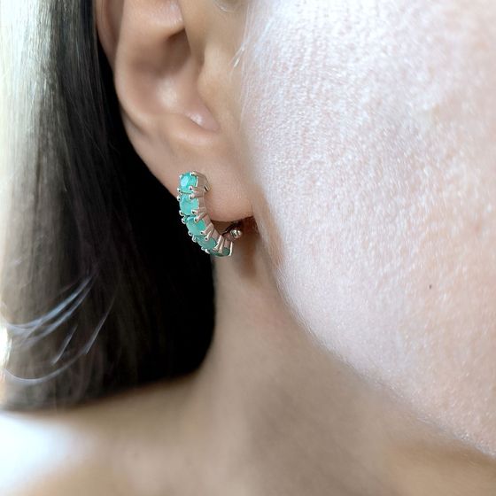 Серебряные серьги с изумрудом 2.48ct