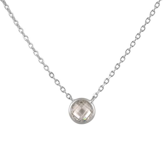 Silver necklace with phianites