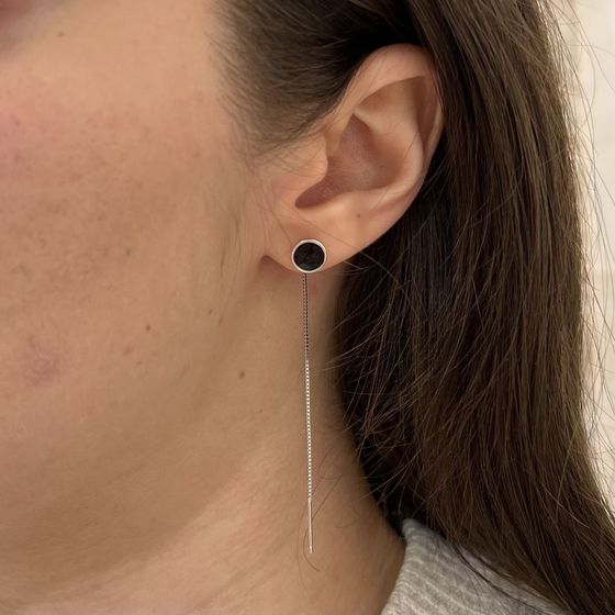 Срібні сережки з емаллю