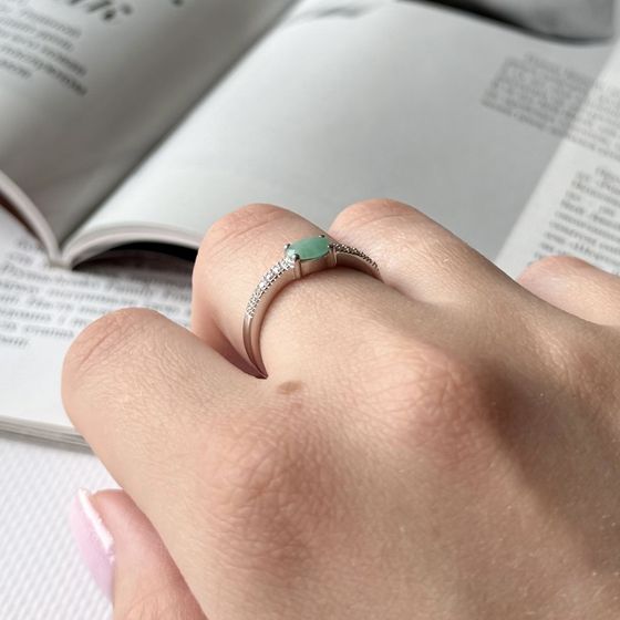 Срібна каблучка зі смарагдом 0.538ct