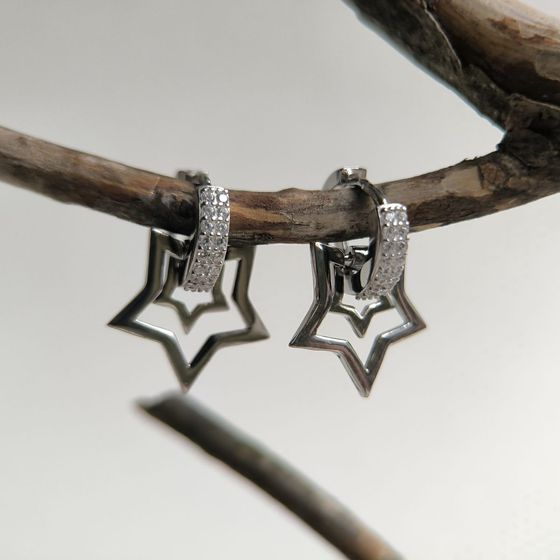 Silver Earrings with Fianites