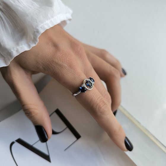 Срібна каблучка з сапфіром nano 1.05ct