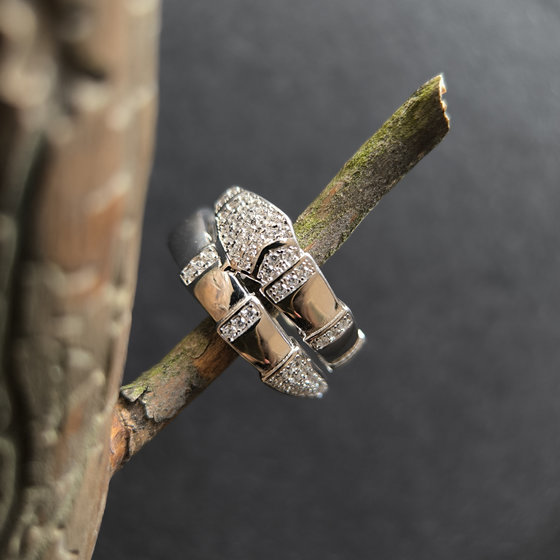 Silver ring with cubic zirconia