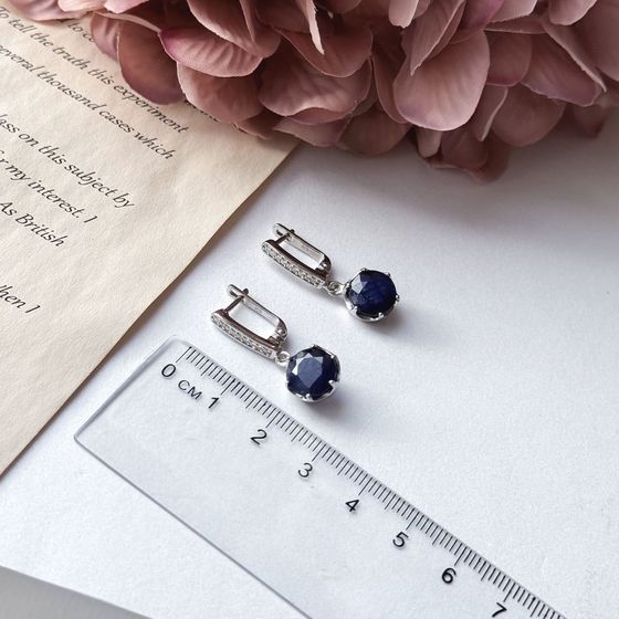 Срібні сережки з сапфіром 8.185ct