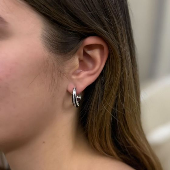 Silver earrings with phianites, semallu