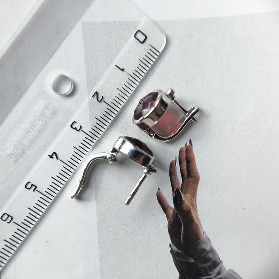 Silver earrings with nano garnet 4.33ct