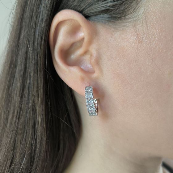 Срібні сережки з фіанітами