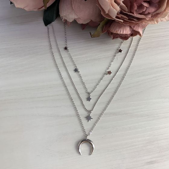 Silver necklace without stones