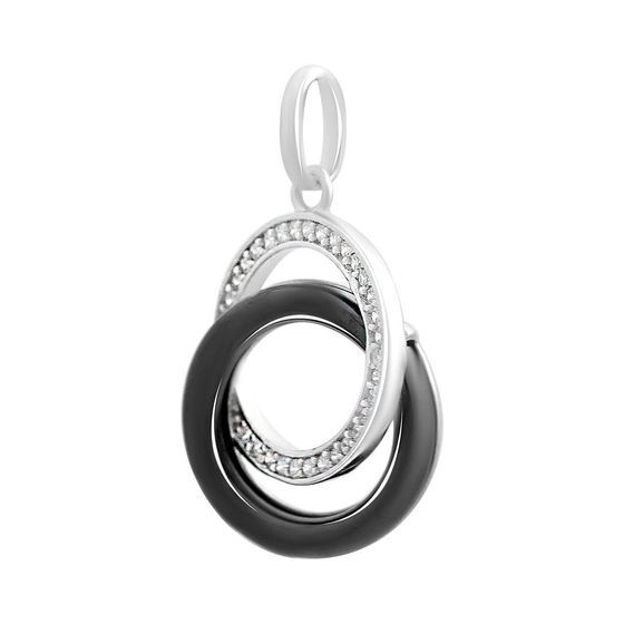 Silver pendant with ceramics