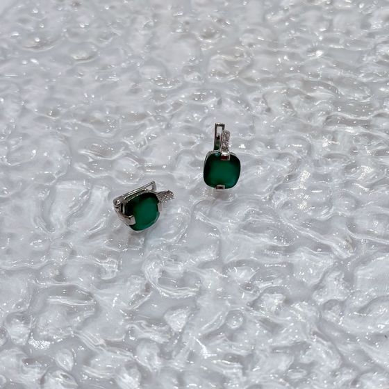 Серебряные серьги с агатом 5.735ct