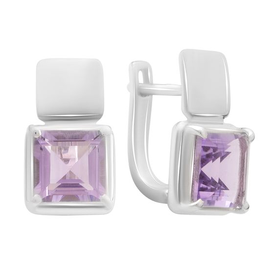 Silver earrings with amethyst 4.748ct