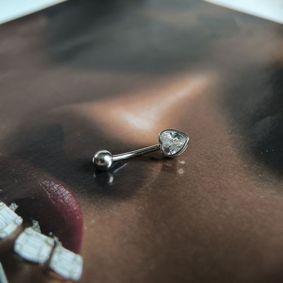 Серебряный пирсинг с фианитами