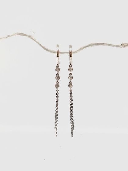 Silver Earrings with Fianites