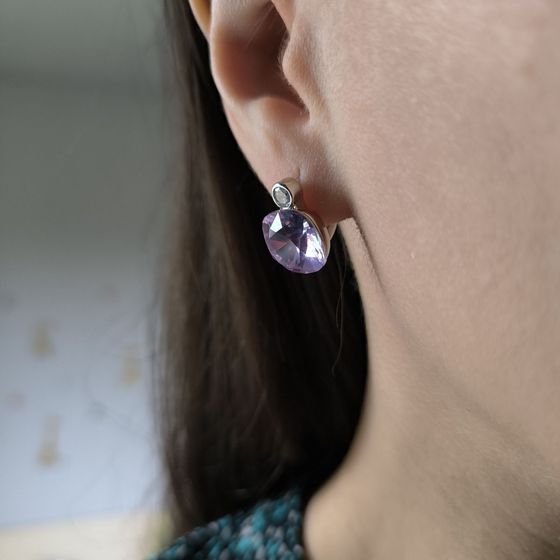 Срібні сережки з фіанітами