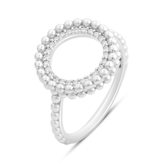Silver ring with cubic zirconia