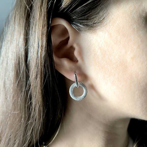 Срібні сережки з фіанітами