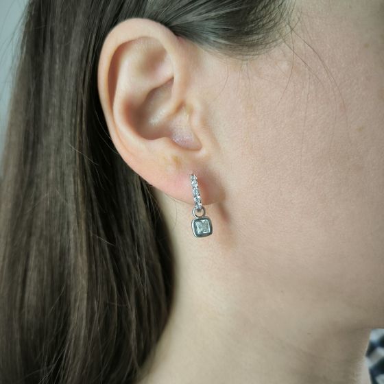 Срібні сережки з фіанітами