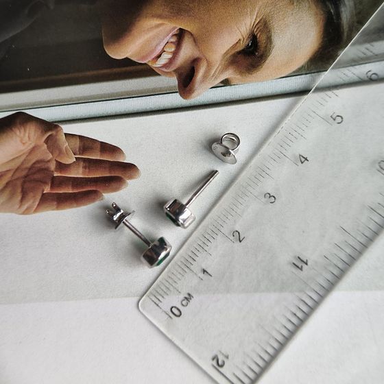 Срібні сережки зі смарагдом nano 0.77ct