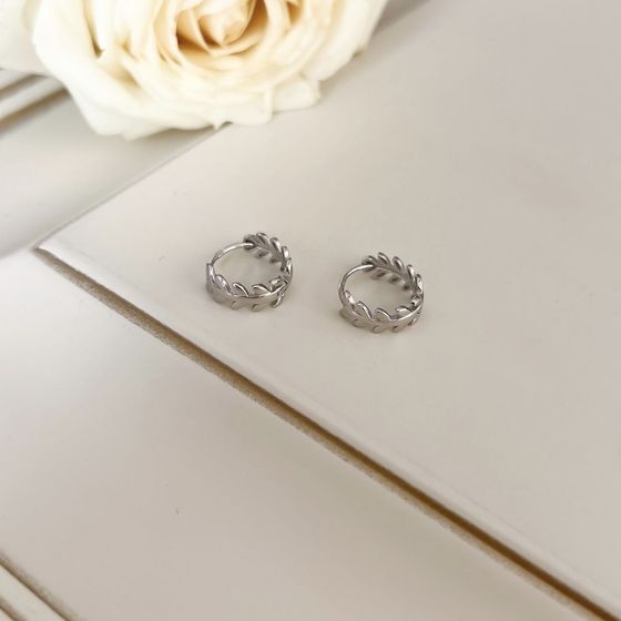 Silver earrings without stones