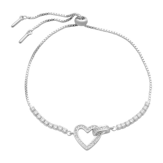 Silver bracelet with phianites