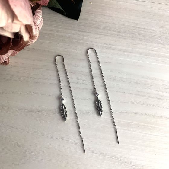 Срібні сережки з фіанітами